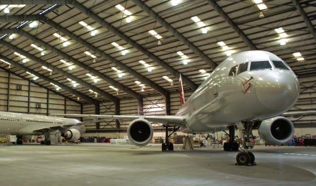 airplanes in hanger